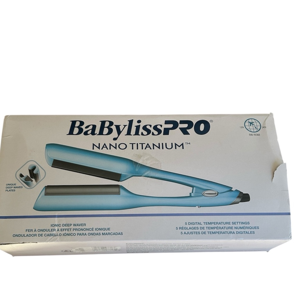 BaBylissPRO Nano Titanium Ionic Deep Waver, Blue, NWT Display item